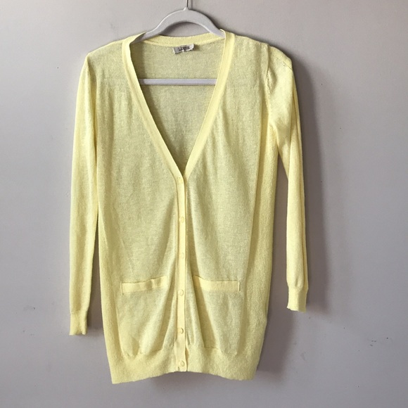 Yellow Luxury Cardigan Sweater - Picture 8 of 12